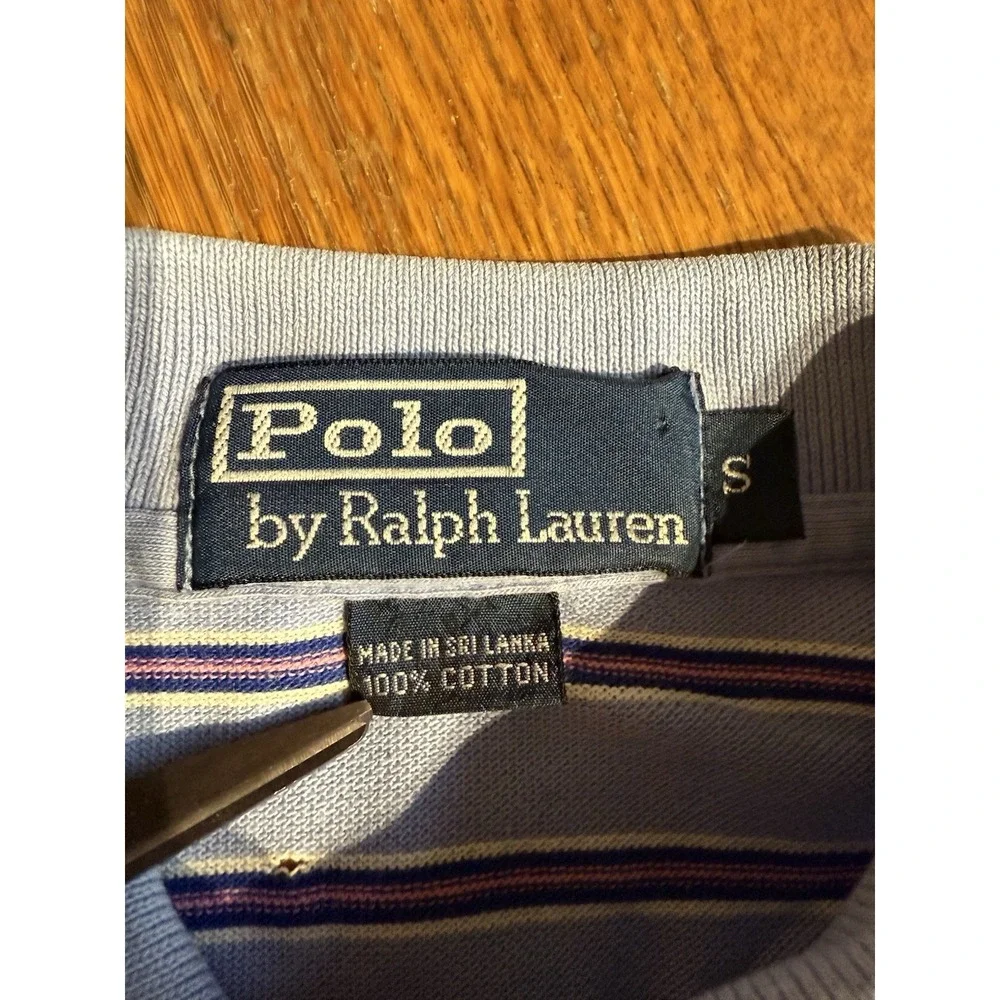 Vintage Polo‎ By Ralph Lauren Polo Men's S Blue Striped Pink Pony Preppy Tennis